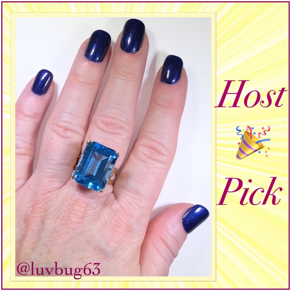 25ct Swiss Blue Topaz 10k Y/G Ring with Paperwork!